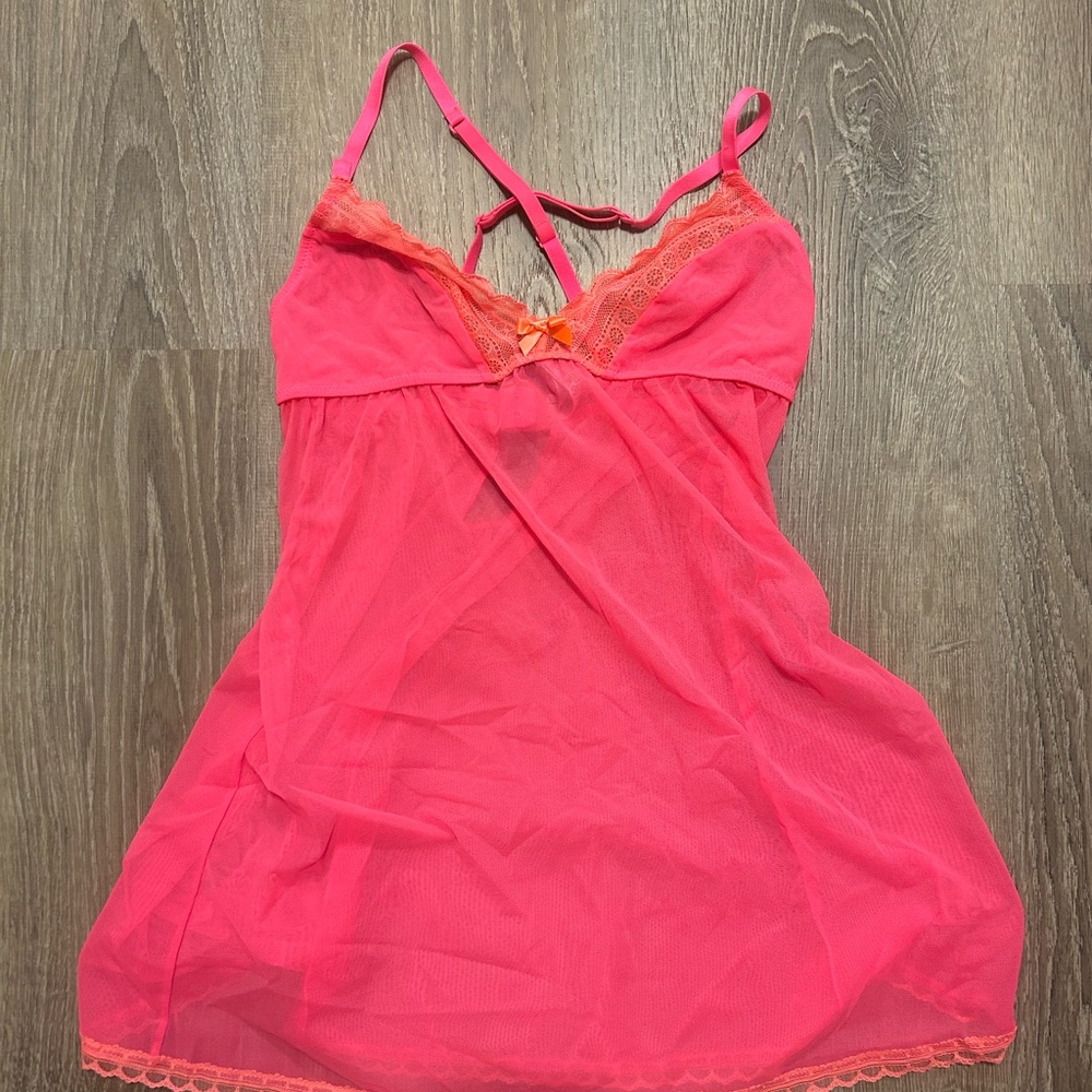 La SENZA Pink Chemise with Lace Accents